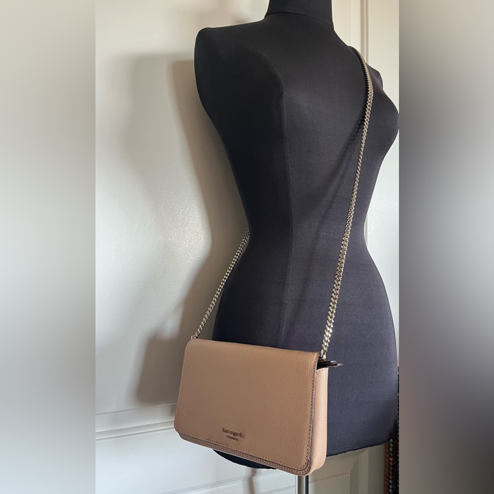 KATE SPADE New York Luxury Leather Mini Crossbody Wallet Phone Case Chain NWOT
